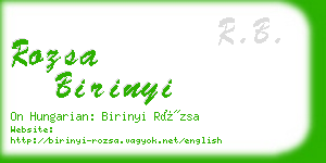 rozsa birinyi business card